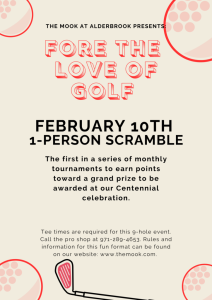 Fore the Love of Golf, 1 person scramble, Feb. 10th, 2024.