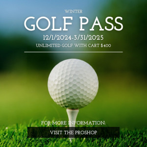 Winter Golf Pass $400 Unlimited Golf & Cart