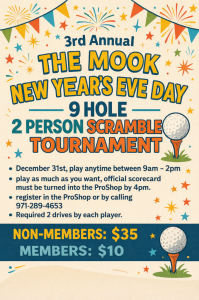 3rd Annual Mook New Year’s Eve Day 9-Hole Tournament