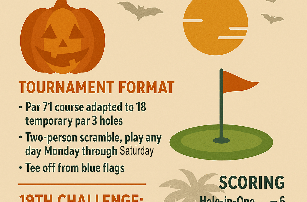 Halloween Par 3 Tournament.  Play the new Island Hole as the 19th Green.